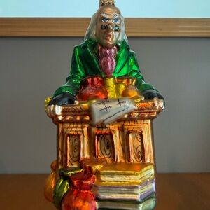 Scrooge Ceramic Figurine with Green Coat
